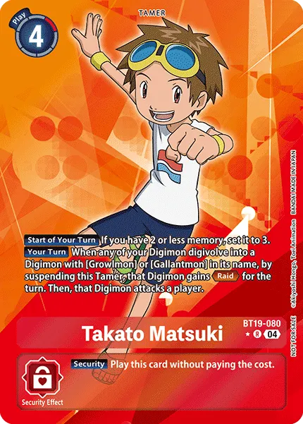 BT19-080 Takato Matsuki, R, Box Topper