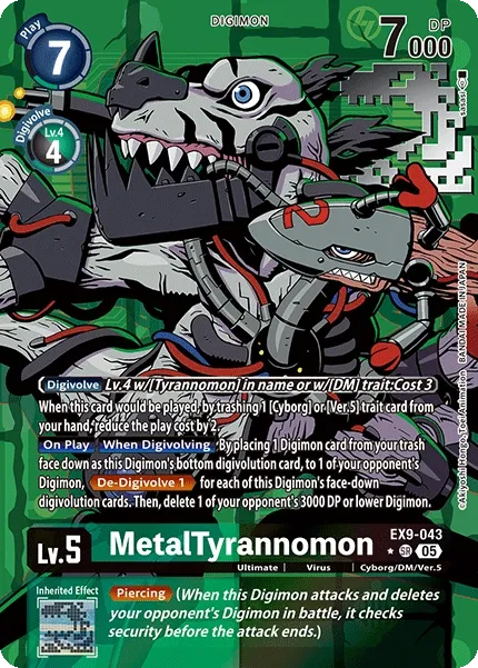 EX9-043 MetalTyrannomon, SR, AA