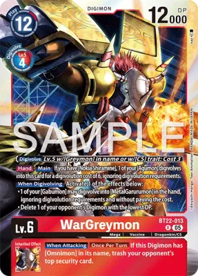 BT22-013 WarGreymon, Rare