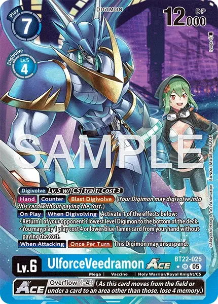 BT22-025 UlforceVeedramon ACE, Super Rare, AA