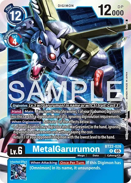 BT22-026 MetalGarurumon, Rare
