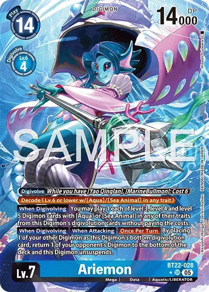 BT22-028 Ariemon, Super Rare, AA