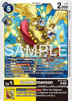 BT22-031 GoldNumemon, Uncommon
