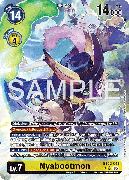 BT22-042 Nyabootmon, Super Rare, AA