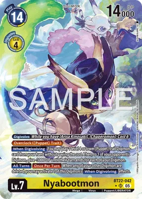 BT22-042 Nyabootmon, Super Rare, AA