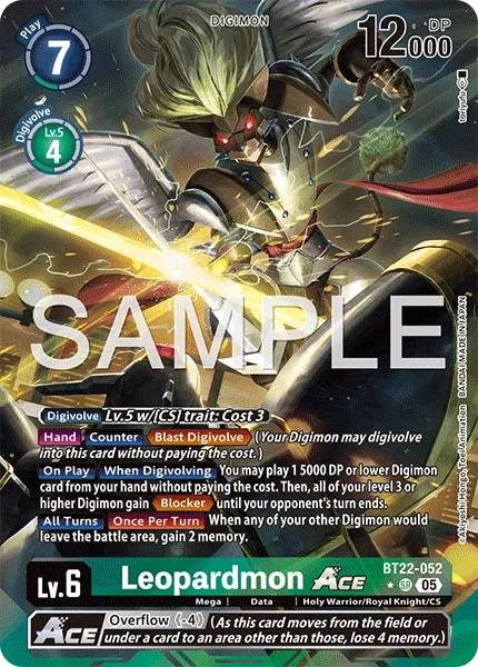 BT22-052 Leopardmon ACE, Super Rare, AA