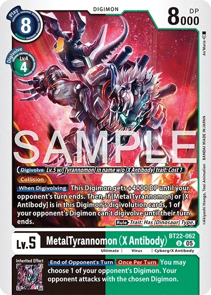 BT22-062 MetalTyrannomon (X-Antibody), Uncommon