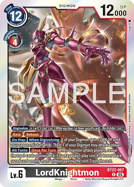 BT22-067 Lordknightmon, Rare