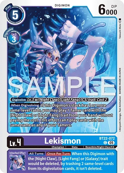 BT22-072 Lekismon, Common