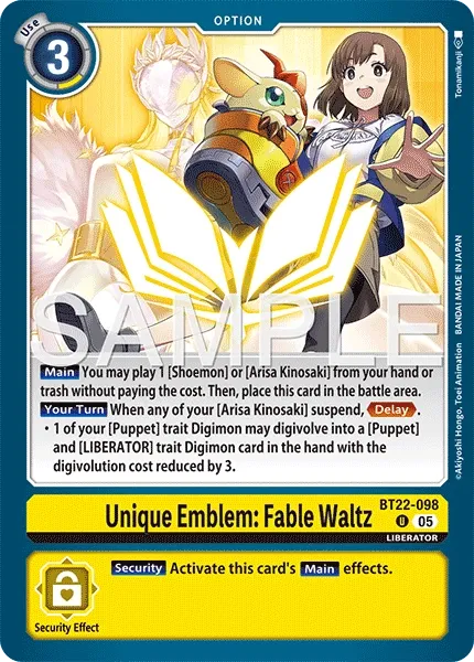BT22-098 Unique Emblem: Fable Waltz, Uncommon
