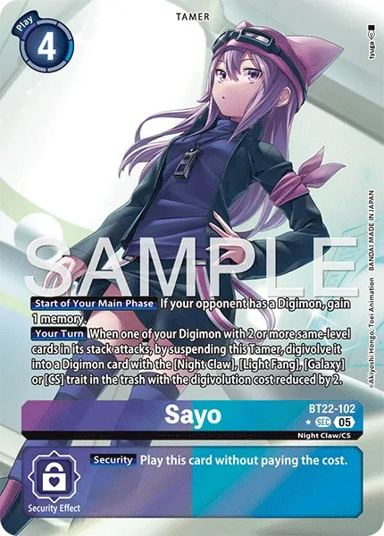 BT22-102 Sayo, Secret Rare, AA