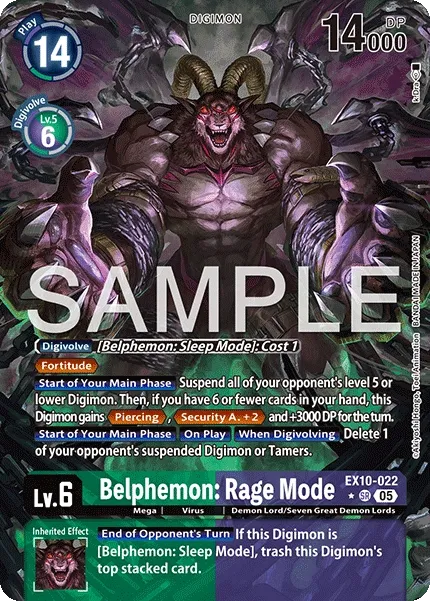 EX10-022 Belphemon: Rage Mode, Super Rare, AA
