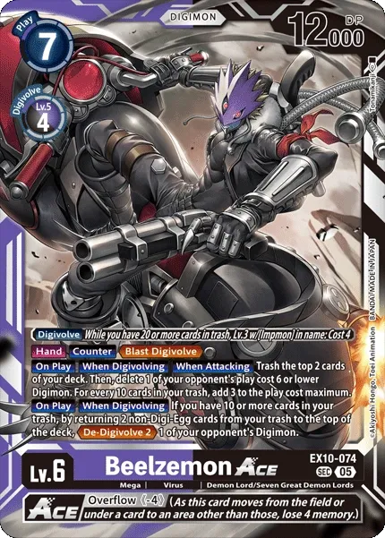 EX10-074 Beelzemon ACE, Secret Rare