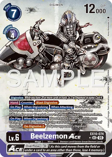EX10-074 Beelzemon ACE, Secret Rare, AA