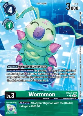 BT23-040 Wormmon, Common, Box Topper