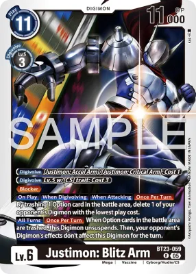 BT23-059 Justimon: Blitz Arm, Rare