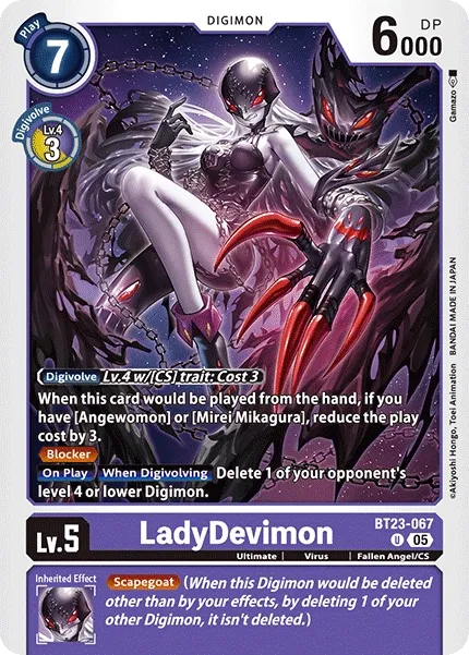 BT23-067 LadyDevimon, Uncommon