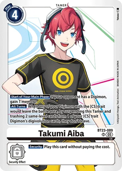 BT23-089 Takumi Aiba, Super Rare