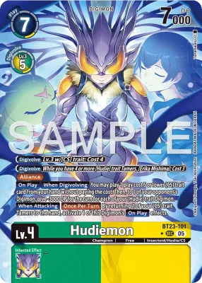 BT23-101 Hudiemon, Secret Rare, AA