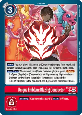 BT24-089 Unique Emblem: Blazing Conductor, Uncommon