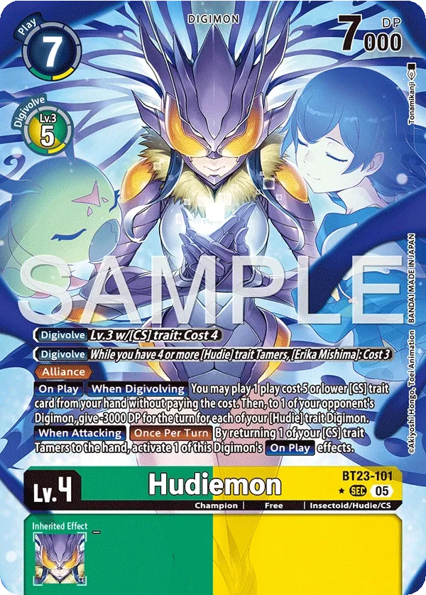 BT23-101 Hudiemon, Secret Rare, AA