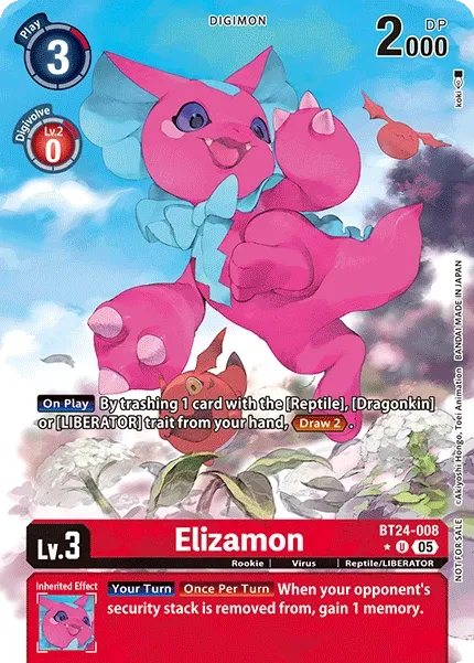 BT24-008 Elizamon, Uncommon. Box Topper