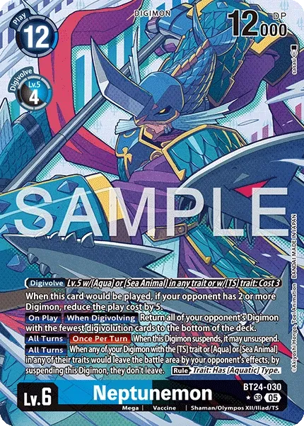 BT24-030 Neptunemon, Super Rare, Alternative Art
