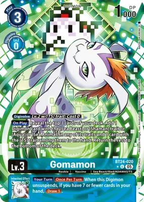 BT24-020 Gomamon, Uncommon, Box Topper