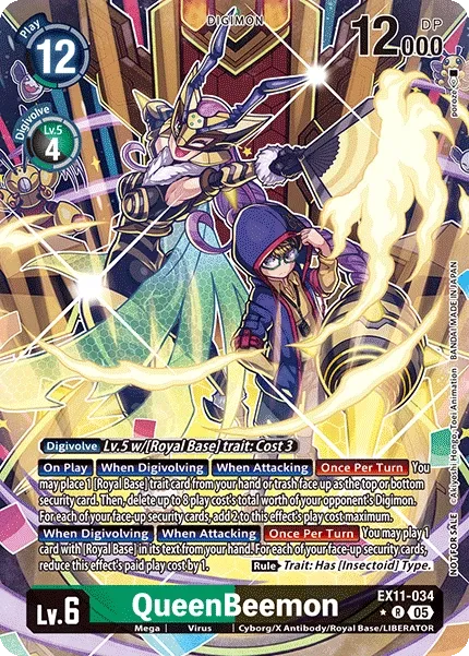 EX11-034 QueenBeemon, Rare, Box Topper