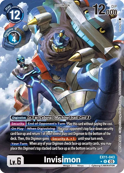 EX11-043 Invisimon, Rare, Box Topper