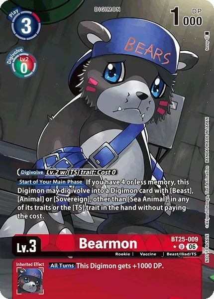 BT25-009 Bearmon, Uncommon, Box Topper