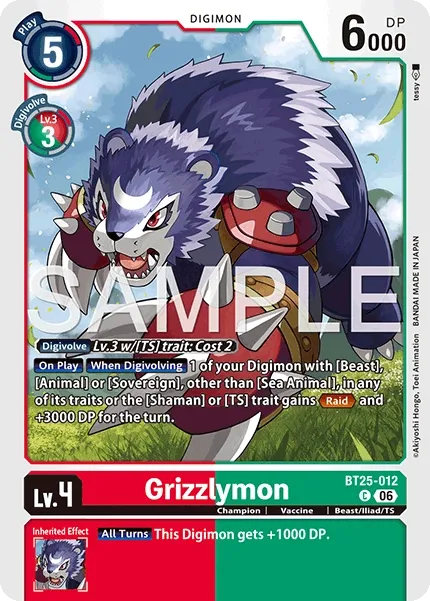BT25-012 Grizzlymon, Common
