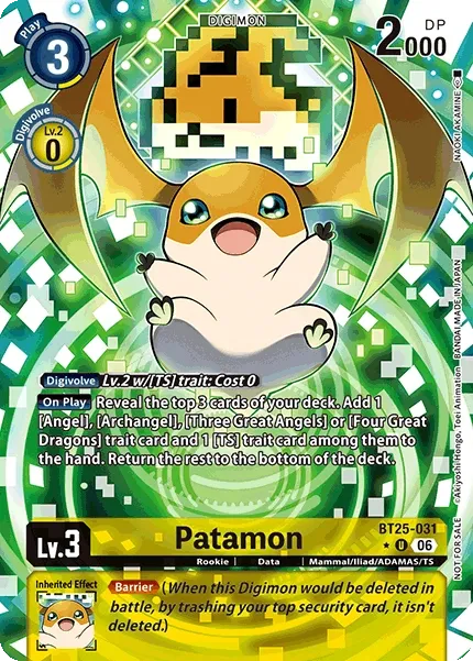 BT25-031 Patamon, Uncommon, Box Topper