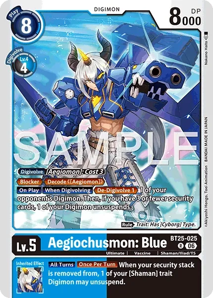 BT25-025 Aegiochusmon: Blue, Rare