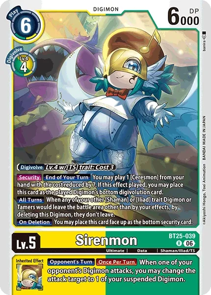 BT25-039 Sirenmon, Rare