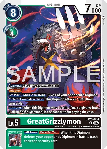 BT25-054 GreatGrizzlymon, Rare