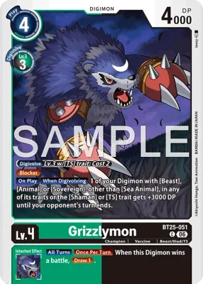 BT25-051 Grizzlymon, Common