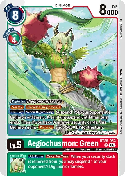 BT25-053 Aegiochusmon: Green, Rare