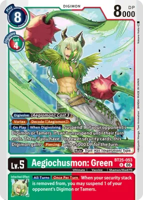 BT25-053 Aegiochusmon: Green, Rare