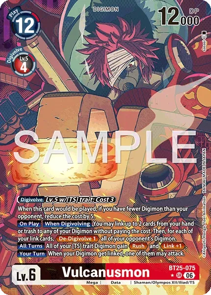 BT25-075 Vulcanusmon, Super Rare, AA