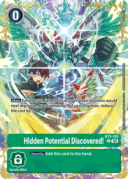 BT3-103 Hidden Potential Discovered!, Rare Reprint