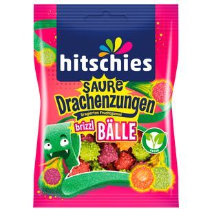 Hitschies Saure Drachenzungen brizzl Bälle vegan