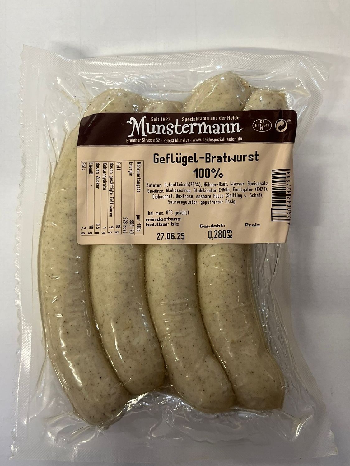 Geflügel Bratwurst