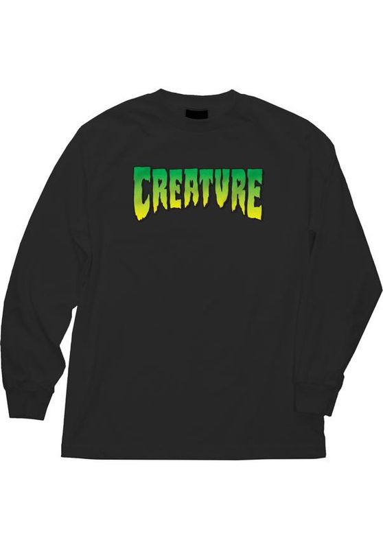 Longsleeves Creature Logo black, Kleur: Zwart, Maat: M