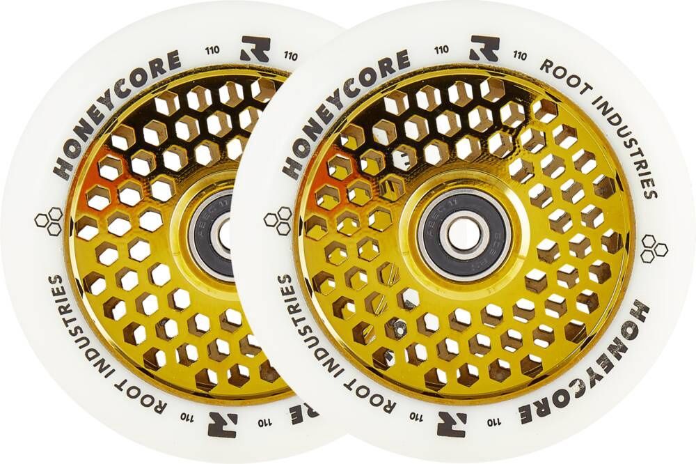 Root Honeycore Wit Compleet 110mm Wiel 2-pack Goud