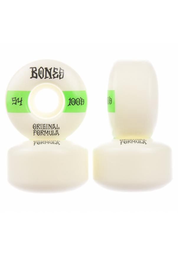 Bones Wheels 100&#39;s OG #19 V4 100A Wide 54mm white-green