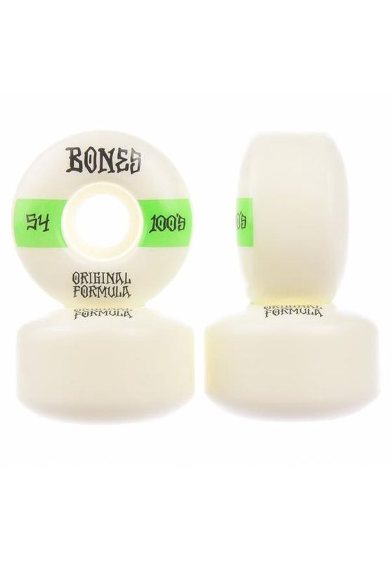 Bones Wheels 100&#39;s OG #19 V4 100A Wide 54mm white-green