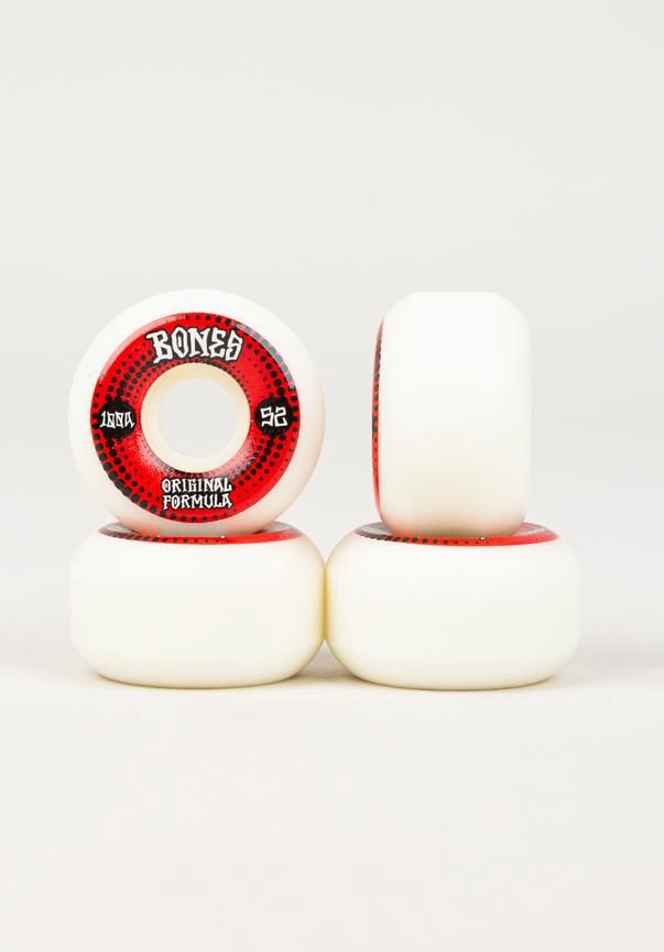 Bones Wheels 100&#39;s Originals #5 V5 Sidecut 100A, 52mm white-red