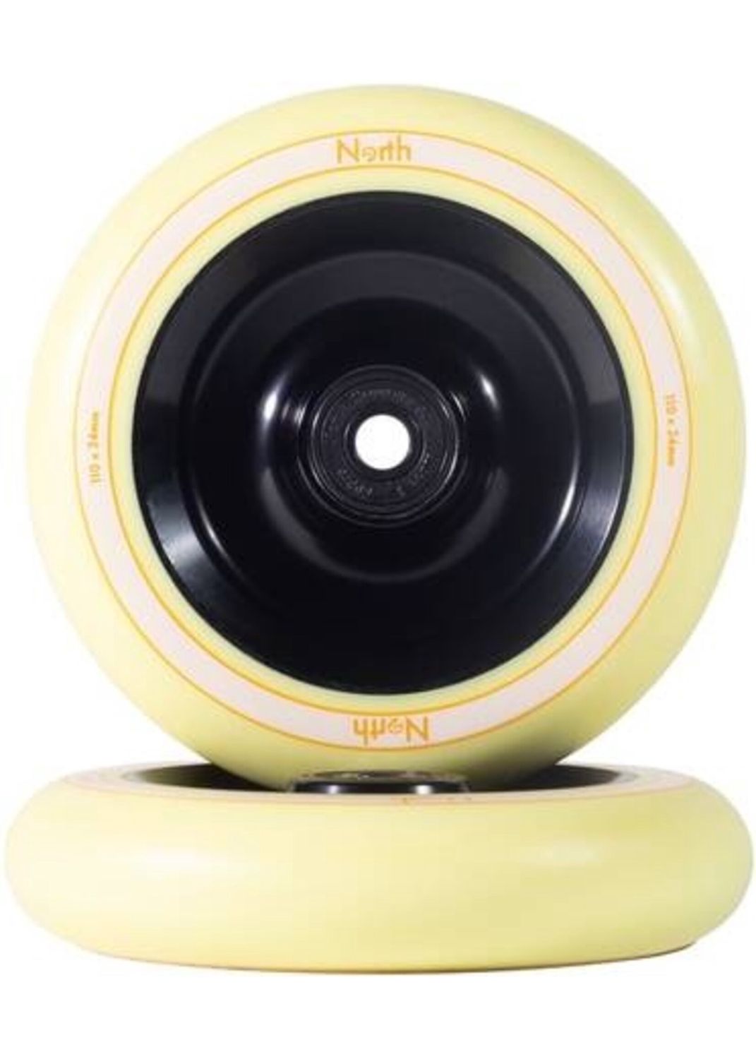 North Fullcore Stuntstep Wiel 115mm x 30mm beschikbaar in diverse kleuren, Kleur: Matte Black/Cream