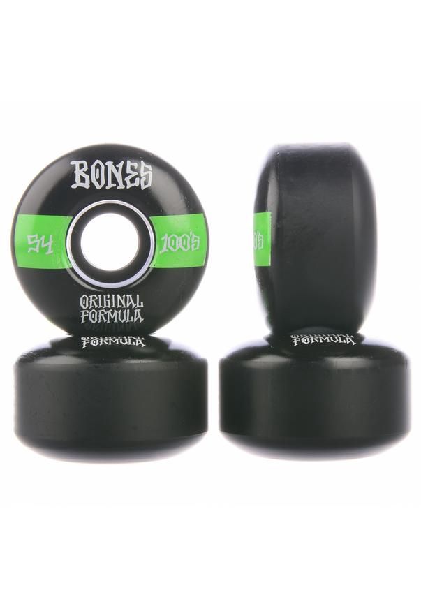 Bones Wheels 100&#39;s OG #19 V4 100A Wide 54mm zwart-groen